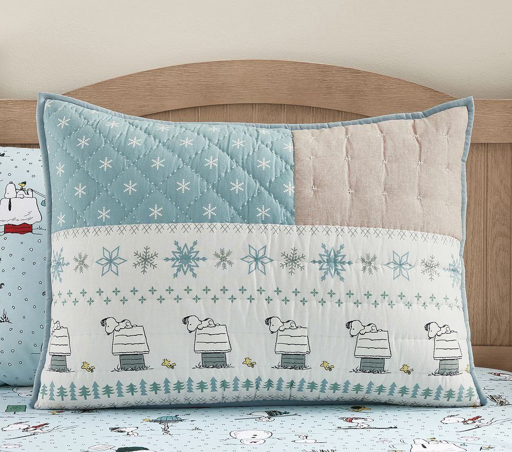 Peanuts(R) Snoopy(R) Ski Quilt, Std Sham , Multi | Pottery Barn Kids