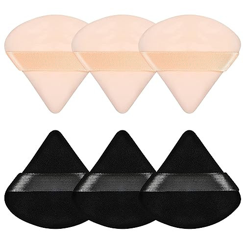 Pimoys 6 Pieces Powder Puff Face Triangle Makeup Sponge Soft Velour Puffs for Loose Powder Setting Powder Blender Foundation Sponge Beauty Makeup Tool for Women | Amazon (US)