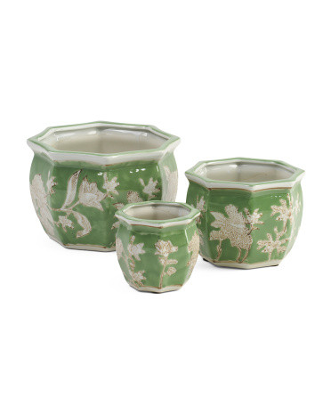 3pc Shaped Ceramic Indoor Planters | Plants & Planters | Marshalls | Marshalls