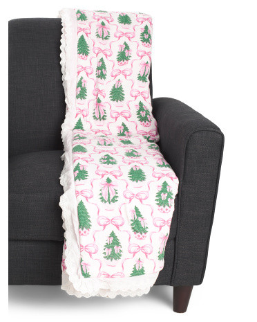 Coquette Christmas Tree Cotton Gauze Plush Throw | TJ Maxx