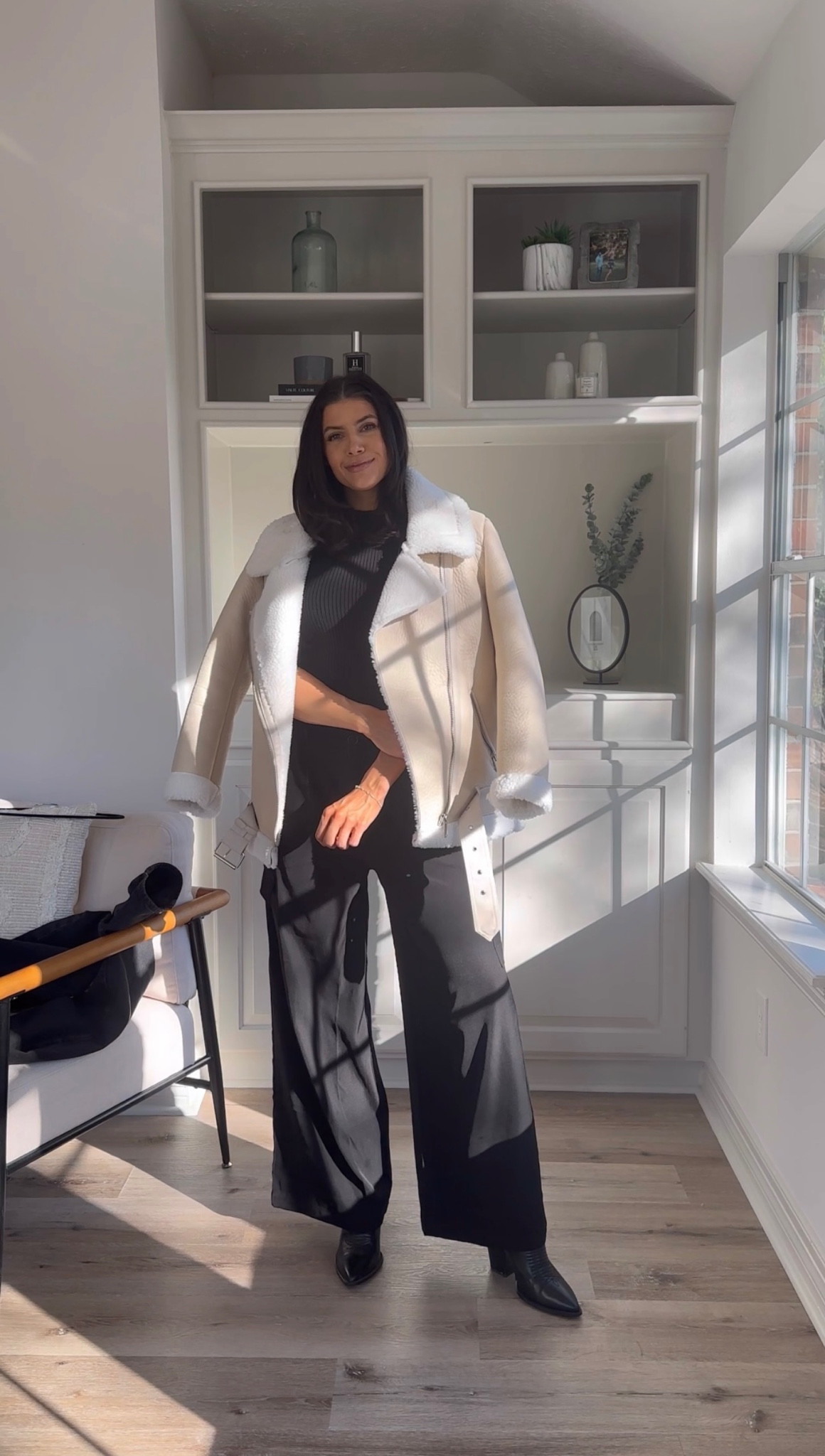 Capsule wardrobe outfit from amazon
Black sleeveless tank size medium
Western inspired Boots are TTS and so comfortable 
Sherling Jacket in a size medium 
Cargo trousers size small

#LTKsalealert #LTKfindsunder50 #LTKstyletip