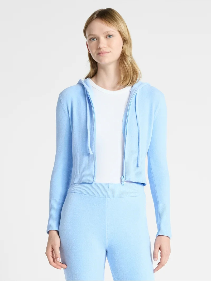 No Boundaries Chenille Zip-Up Hoodie, Women's - Walmart.com | Walmart (US)