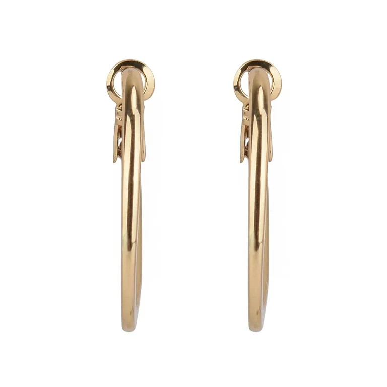 Time and Tru Gold Glat Hoop Earring | Walmart (US)