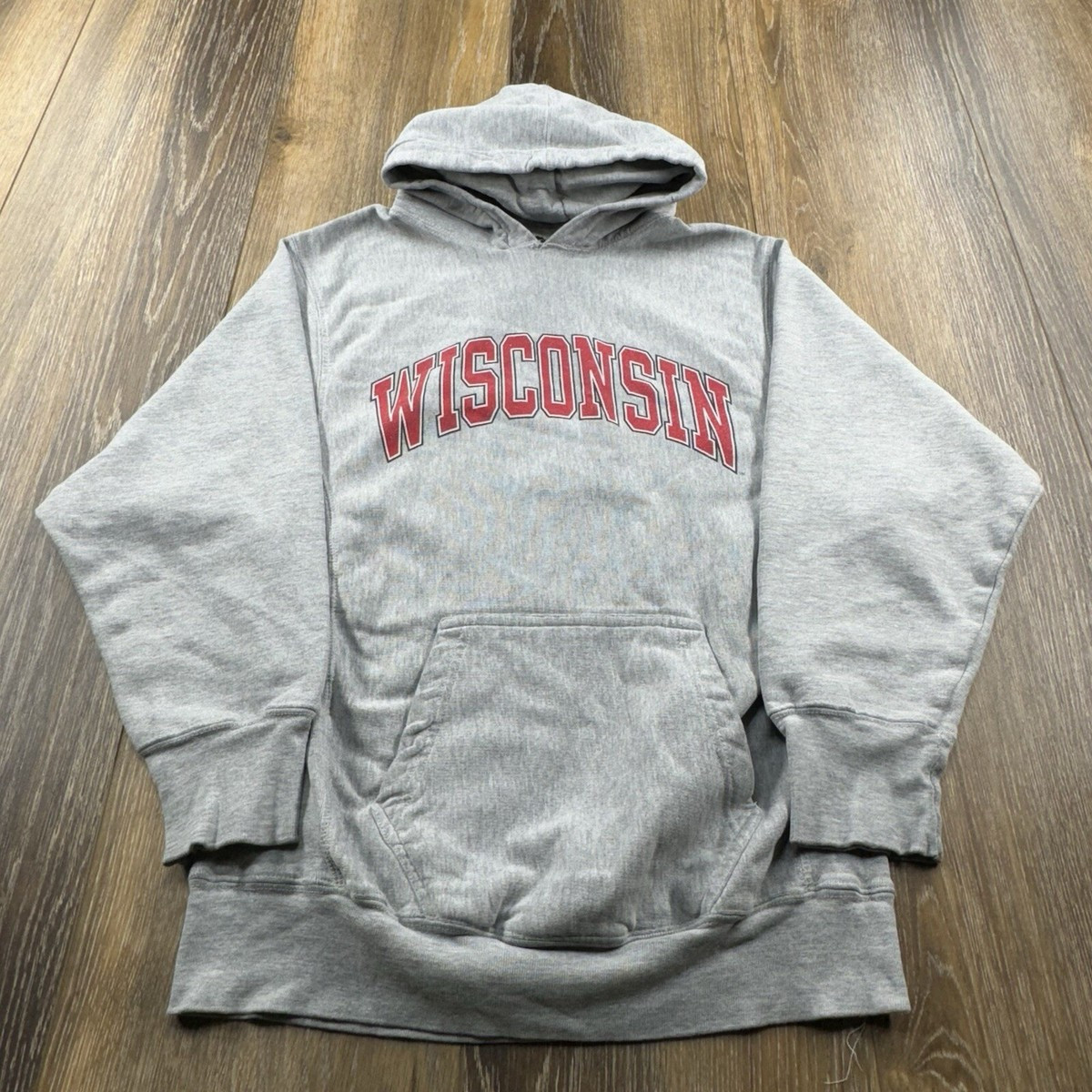 Vintage Wisconsin Badgers Hoodie Mens S Gray Sweatshirt Team Spellout Sweater | eBay US