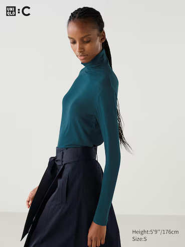 WOMEN'S UNIQLO : C HEATTECH EXTRA WARM CASHMERE BLEND TURTLENECK LONG SLEEVE T-SHIRT | UNIQLO AU | Uniqlo Australia