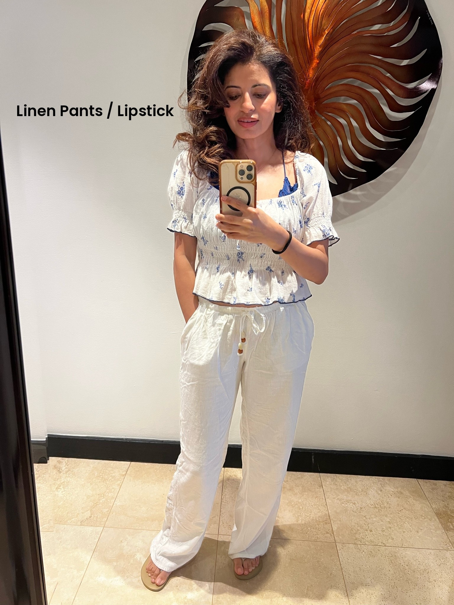 Linen pants are from H&M - original is sold out, but linking similar options. 
Lipstick is a fave - Mac’s mull it over. It’s a soft orange brown. Love it. 
Blush by merit - clean beauty at Sephora in shade persimmon. 
Bralette / free people via Amazon / different color. 
Top - bought a few years ago.

#LTKgrwm #LTKootd