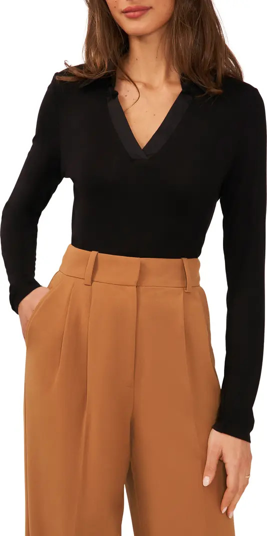 Contrast Collar Polo Sweater | Nordstrom