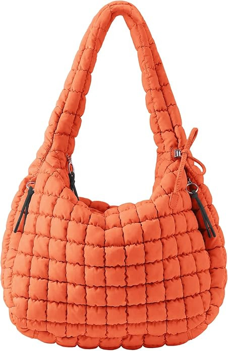 Puffer Quilted Tote Bag for Women Nylon Crossbody Bags Puffy Purse Hobo Large Shoulder Bag Trendy | Amazon (US)