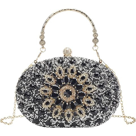 Women's Evening Bags Sparkly Rhinestone Clutch Purses Luxury Handbags | Amazon (US)