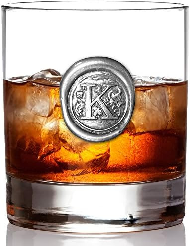 English Pewter Company 11oz Old Fashioned Whiskey Rocks Glass With Monogram Initial - Unique Gift... | Amazon (US)