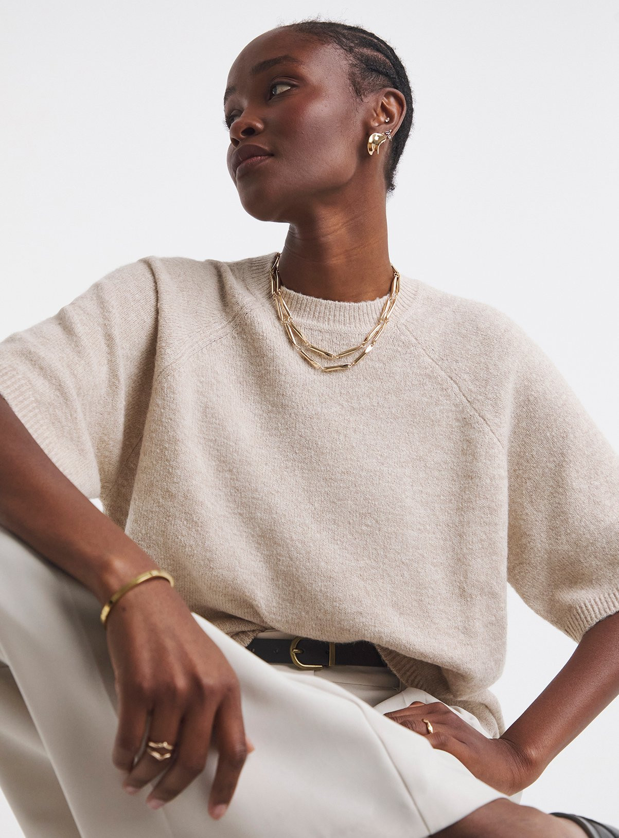 SIMPLY BE Short Sleeve Boxy Knit T Shirt | Tu Clothing