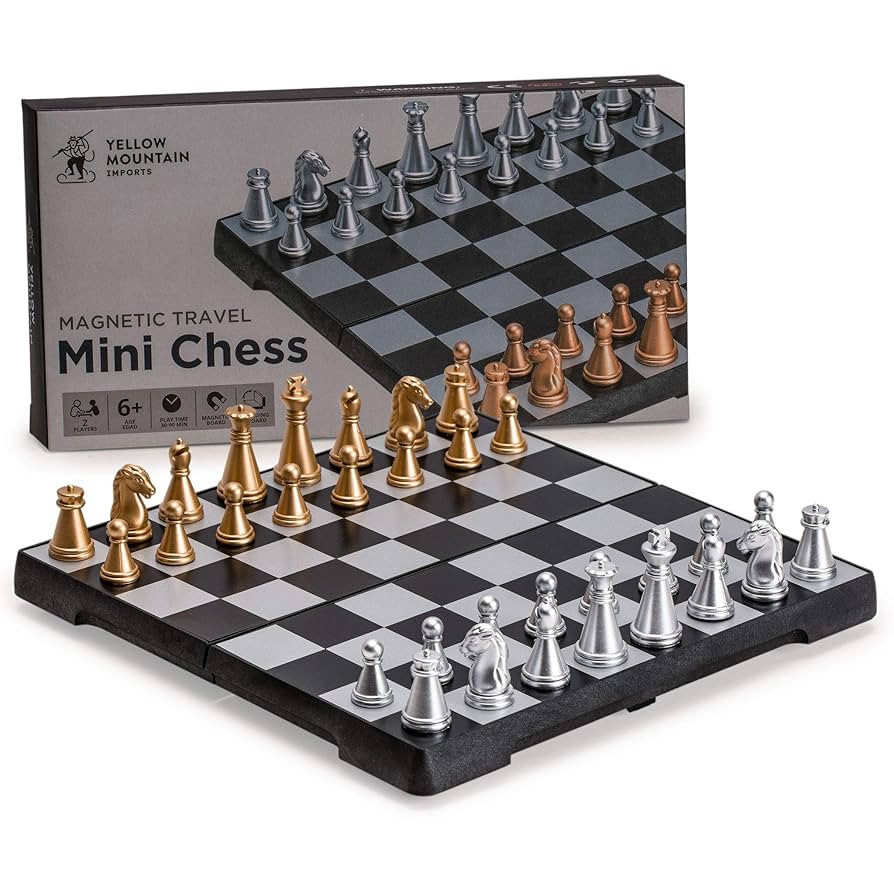 Yellow Mountain Imports Travel Magnetic Chess Mini-Set (6.3 Inches) - Compact, Folding, Education... | Amazon (US)