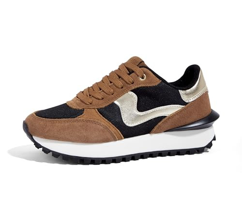 LUCKY STEP Zapatillas Deportivas de Moda para Mujer, Plataforma, Tenis Retro, para Caminar, Casua... | Amazon (US)