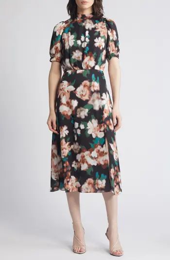 Floral Print Mock Neck Dress | Nordstrom