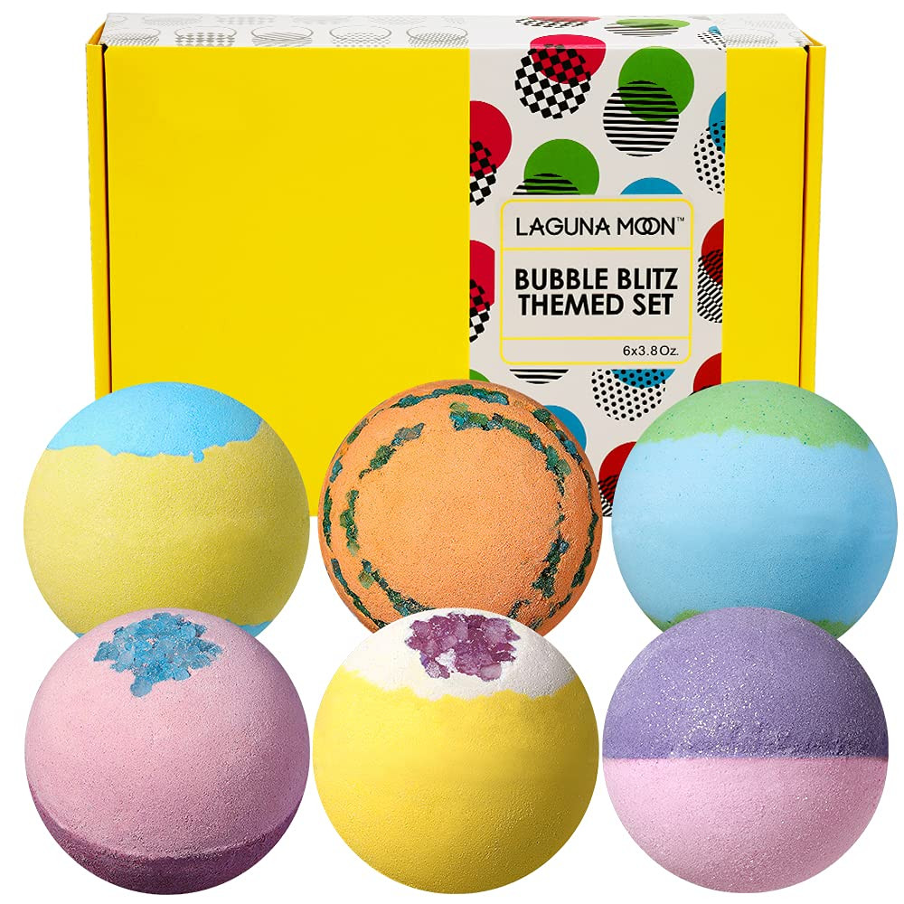 Lagunamoon Upgrade Bath Bombs Gift Set, 6 XXL Natural Fizzy Handmade with Organic Essential Oils,... | Amazon (US)