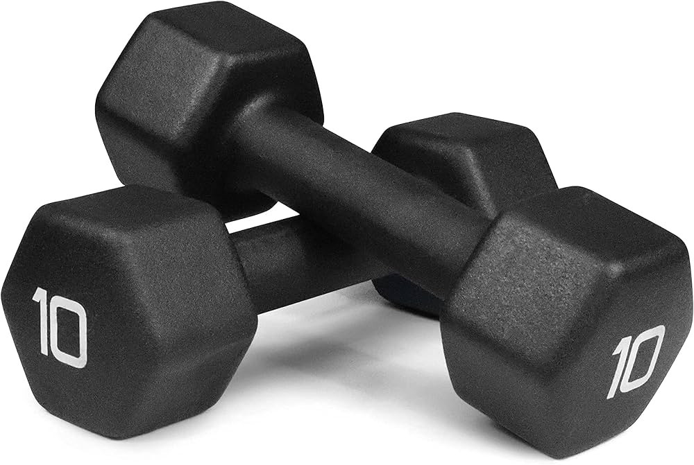 WF Athletic Supply BLACK Neoprene Dumbbells, Non-Slip & Hex Shape, Great for Strength Building & ... | Amazon (US)
