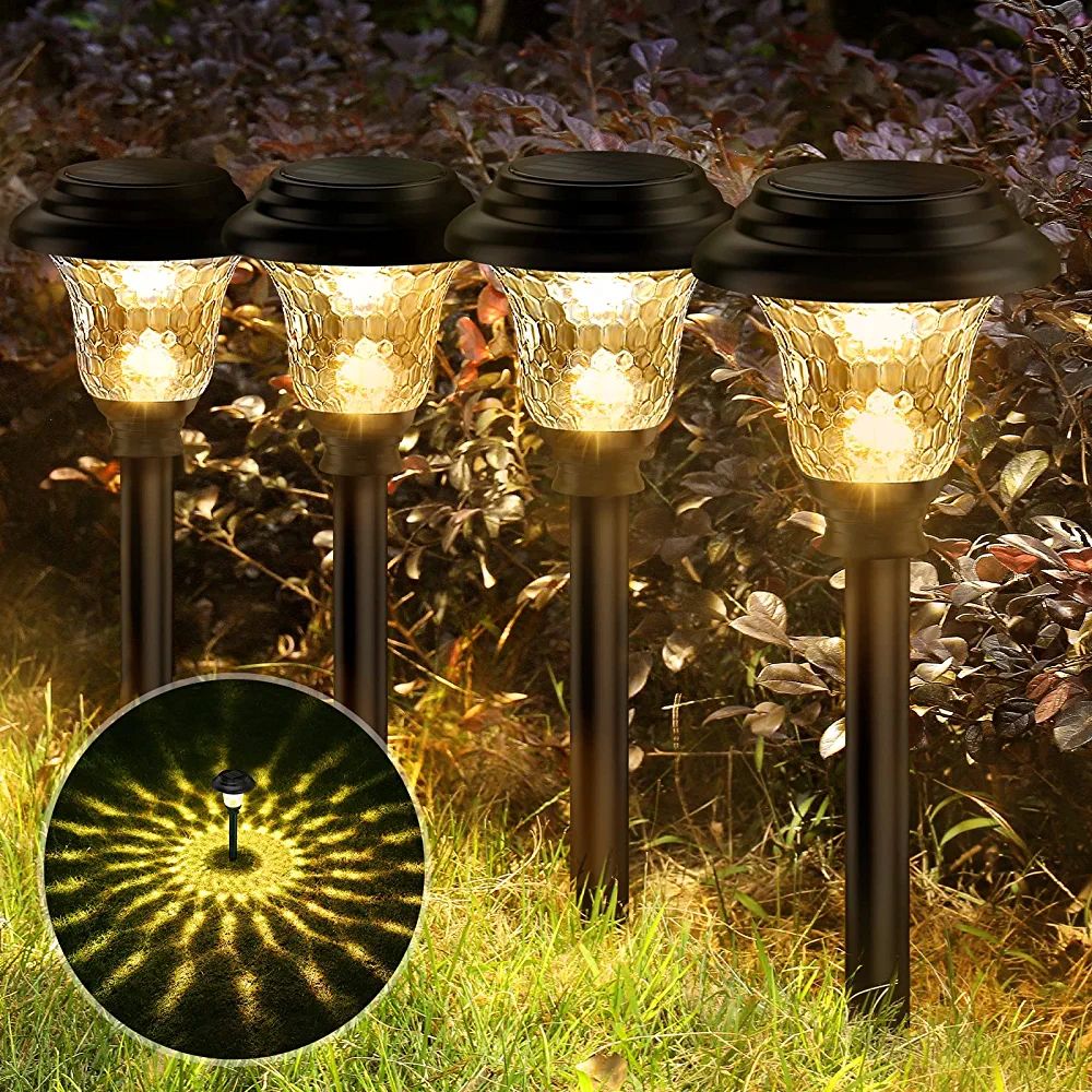 Balhvit Glass Solar Lights Outdoor, 8 Pack Super Bright Solar Pathway Lights, Up to 12 Hrs Long L... | Amazon (US)