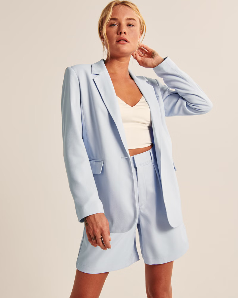 Women's Single-Breasted Blazer | Women's Clearance | Abercrombie.com | Abercrombie & Fitch (US)