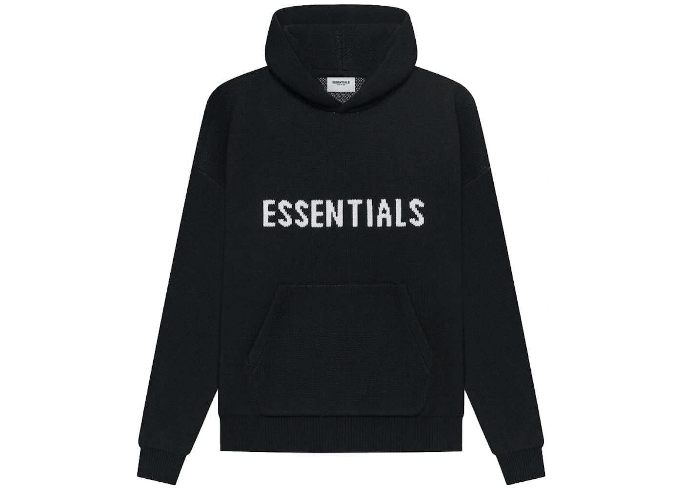 Fear of God Essentials Knit Pullover Hoodie (SS21)Black | StockX