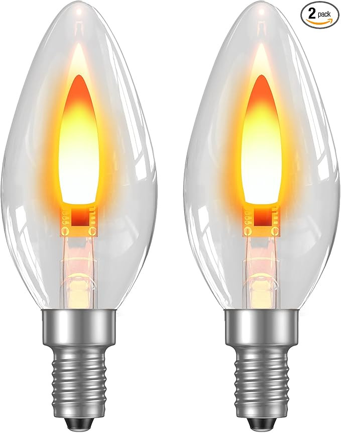 Hompavo LED Flame Light Bulbs, Flickering Lights with Realistic Flame Effect for E12 Candelabra B... | Amazon (US)