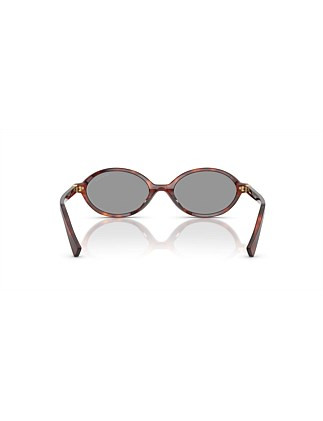 Miu Miu Oval Havana Grey Sunglasses | David Jones | David Jones (Australia & New Zealand)