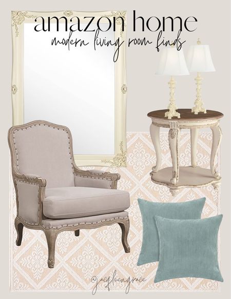 Amazon home modern French country living room finds. Budget friendly finds. Coastal California. California Casual. French Country Modern, Boho Glam, Parisian Chic, Amazon Decor, Amazon Home, Modern Home Favorites, Anthropologie Glam Chic. 

#LTKFind #LTKhome #LTKstyletip