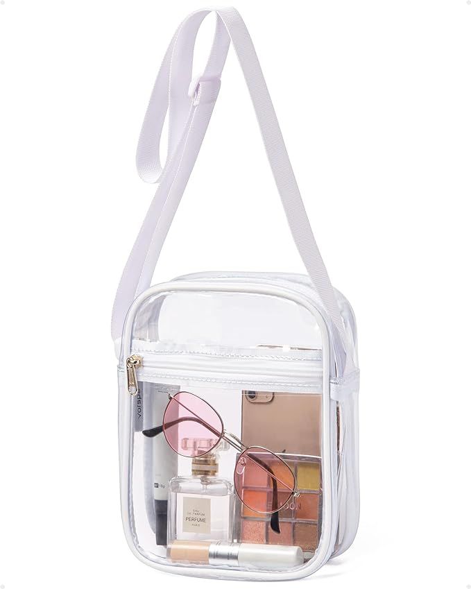 Vorspack Clear Bag Stadium Approved PVC Clear Purse Clear Crossbody Bag with Front Pocket for Con... | Amazon (US)