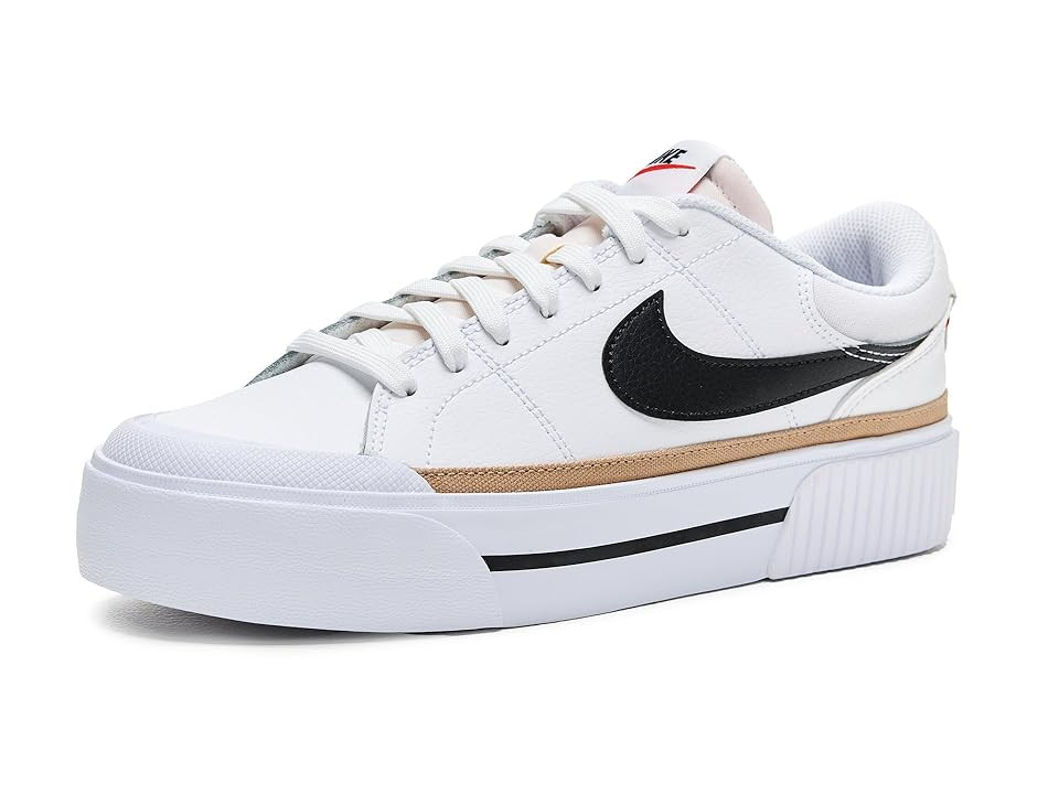 Nike Court Legacy Lift Women's Shoes White/Black/Hemp/Team Orange : 7 B - Medium, Synthetic | Zappos