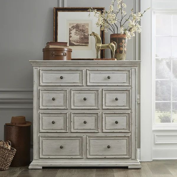 Adrial 10 Drawer 54'' W Solid Wood Dresser | Wayfair North America