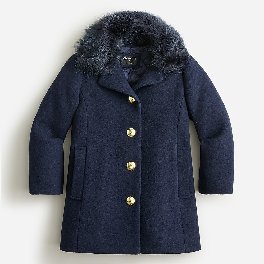 Girls' stadium-cloth topcoat | J. Crew US