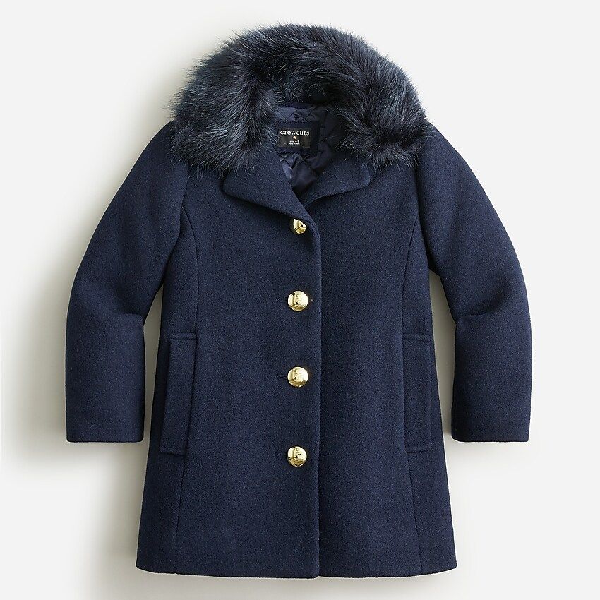 Girls' stadium-cloth topcoat | J.Crew US