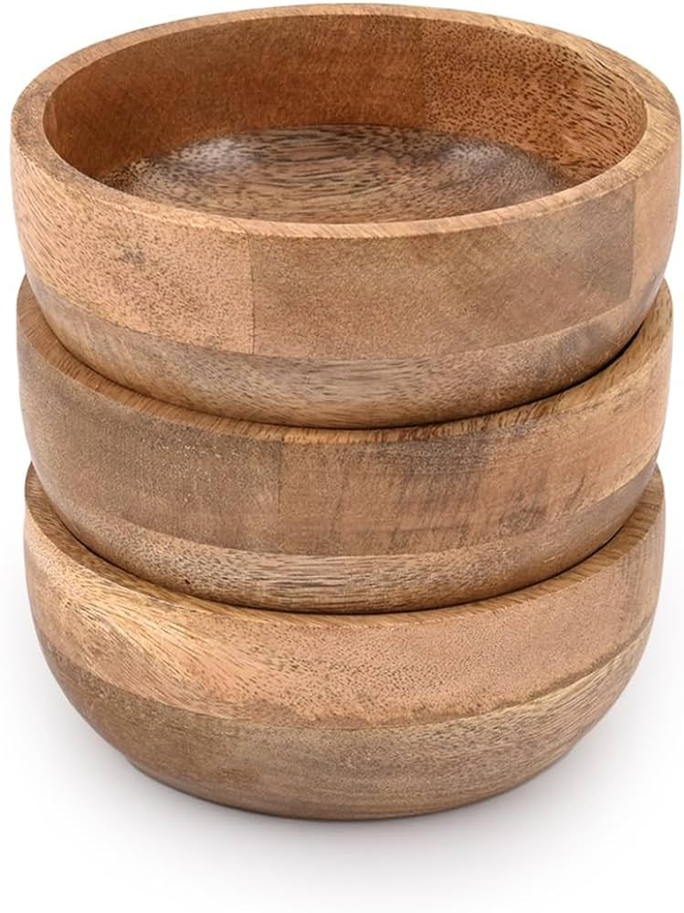 Mango Wood Round bowl Perfect for Nuts, Candy, Appetizer, Snacks, Olive and Salsa. Looks Absolute... | Amazon (US)