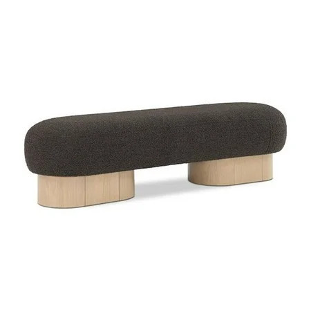 Meridian Furniture Robertson Brown Boucle Fabric Bench | Walmart (US)