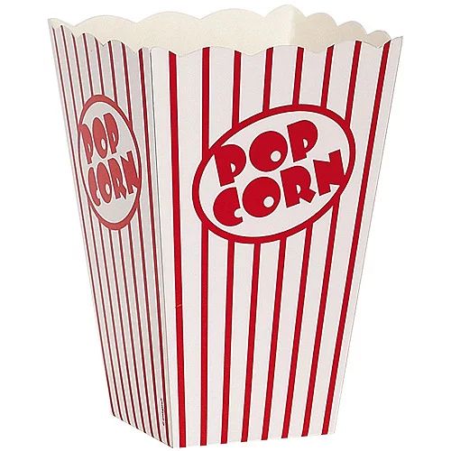 Classic Striped Popcorn Boxes, Red & White, 6.25 x 4in, 10ct | Walmart (US)