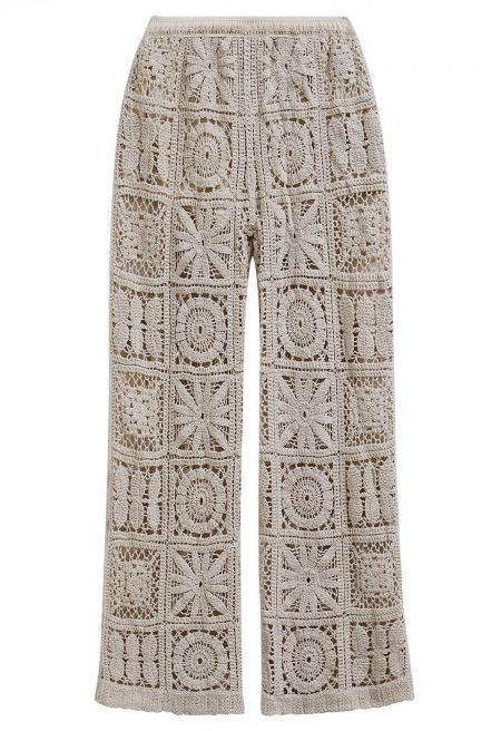 Flower Crochet Patchwork Straight Leg Pants | Chicwish