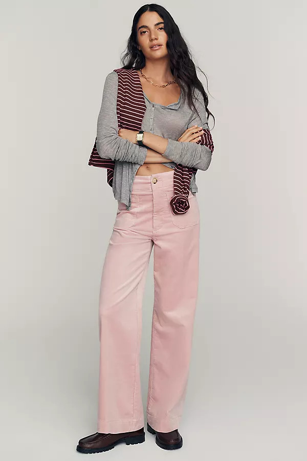 Colette Corduroy High-Rise Wide-Leg Full-Length Pants | Anthropologie (US)