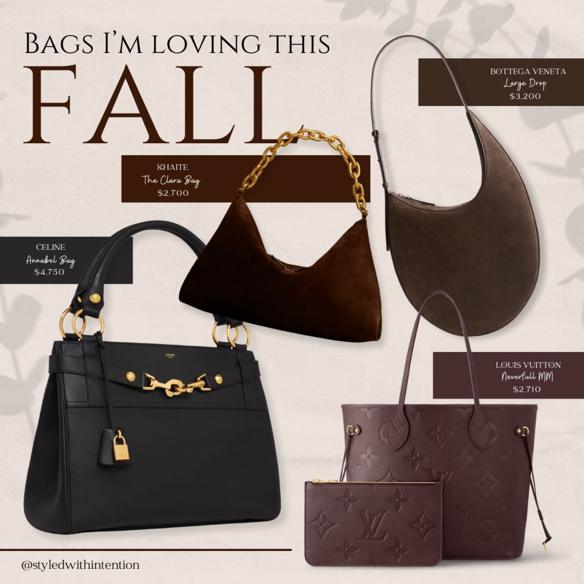 In love with these bags for the upcoming fall season. The colors are so rich! 

#designerbag #fallfashion #styledwithintention #luxuryfashion 

#LTKSeasonal #LTKitbag
