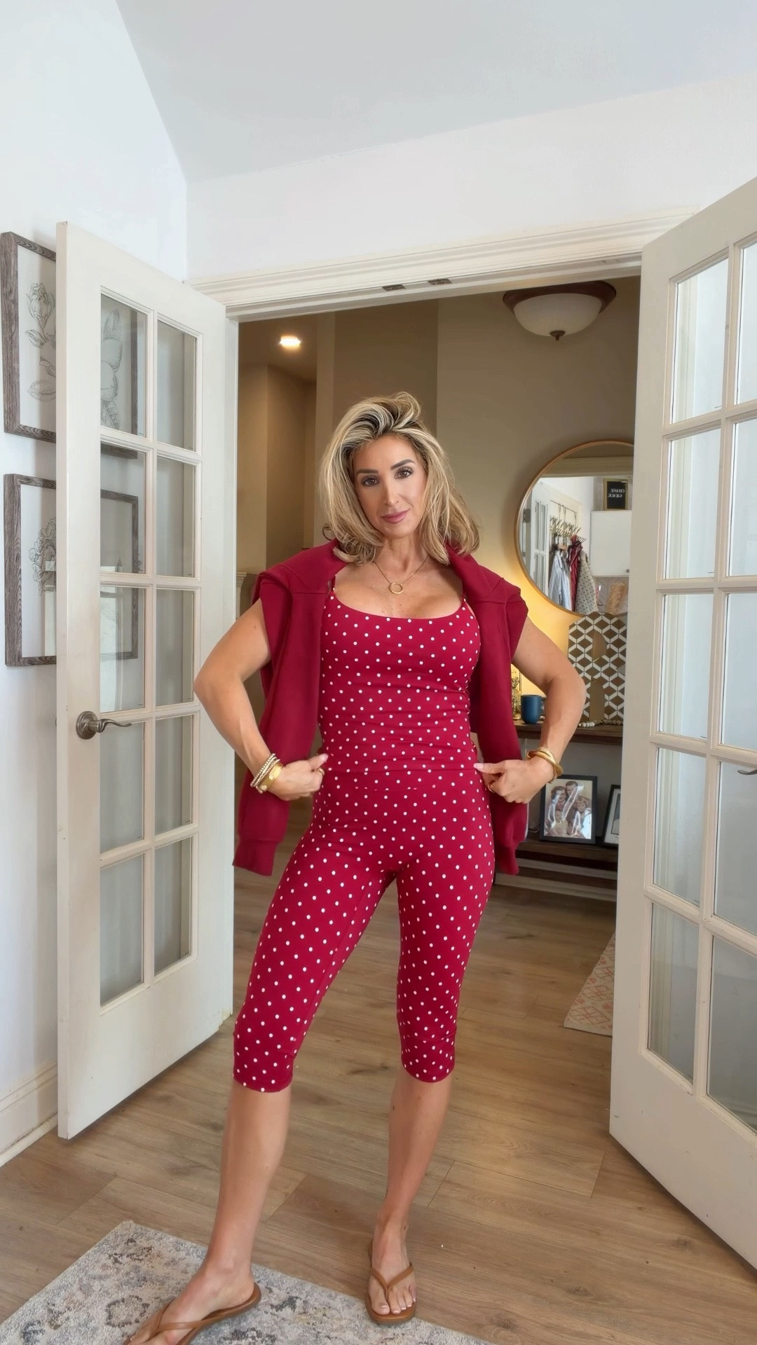 Here’s your reminder to not be afraid to try something new. I never thought I’d ever be wearing capri pants again, but these are so fun as a set! ❤️

Activewear, polka dots matching set, two piece workout sets, fitness, red leggings, workout top

#LTKgrwm #LTKfitnessgoals #LTKActive