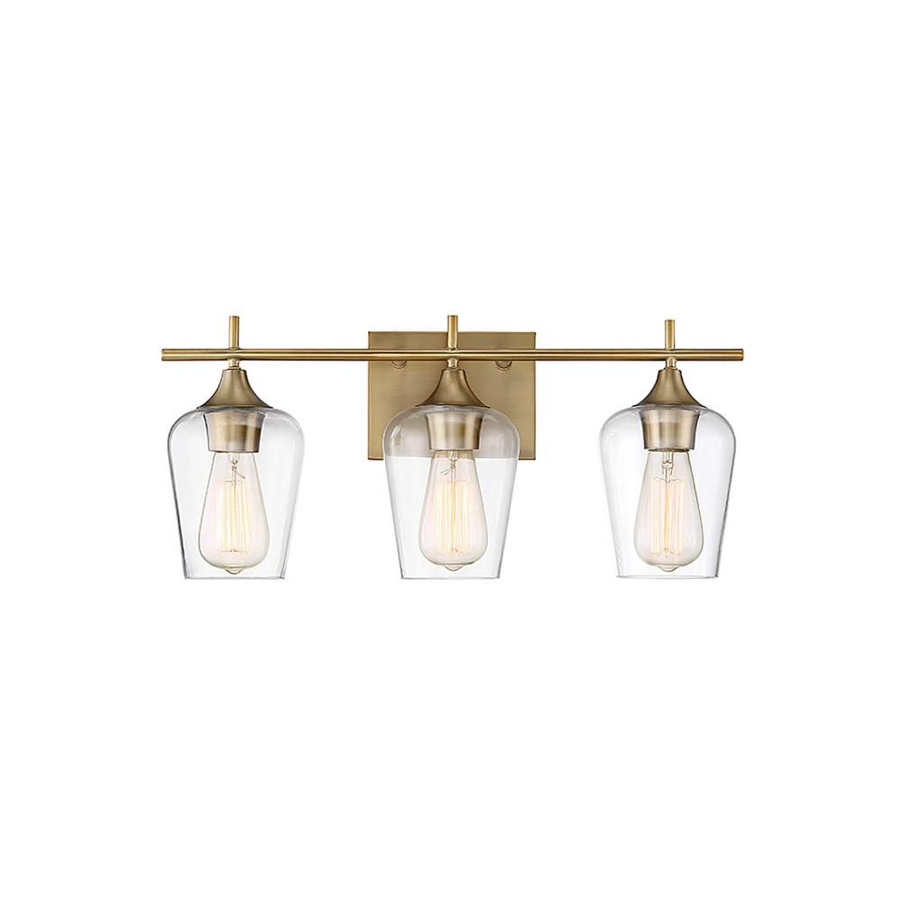 3-Light Warm Brass Bath Light | The Home Depot