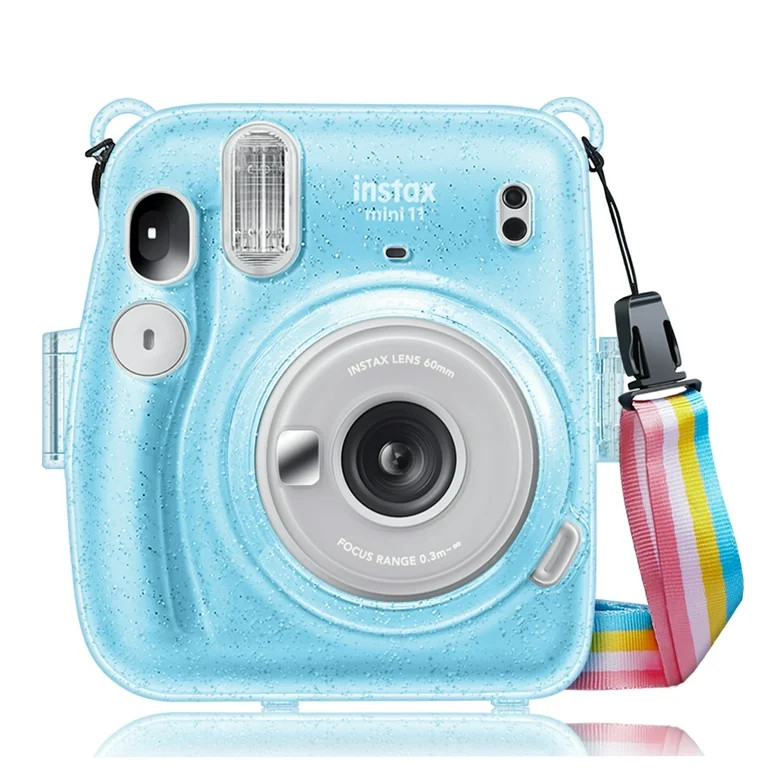 Fintie Fujifilm Instax Mini 11 Case - Crystal Hard PVC Protective Cover with Shoulder Strap (Came... | Walmart (US)