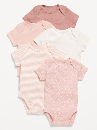 Unisex Short-Sleeve Bodysuit 5-Pack for Baby | Old Navy (US)