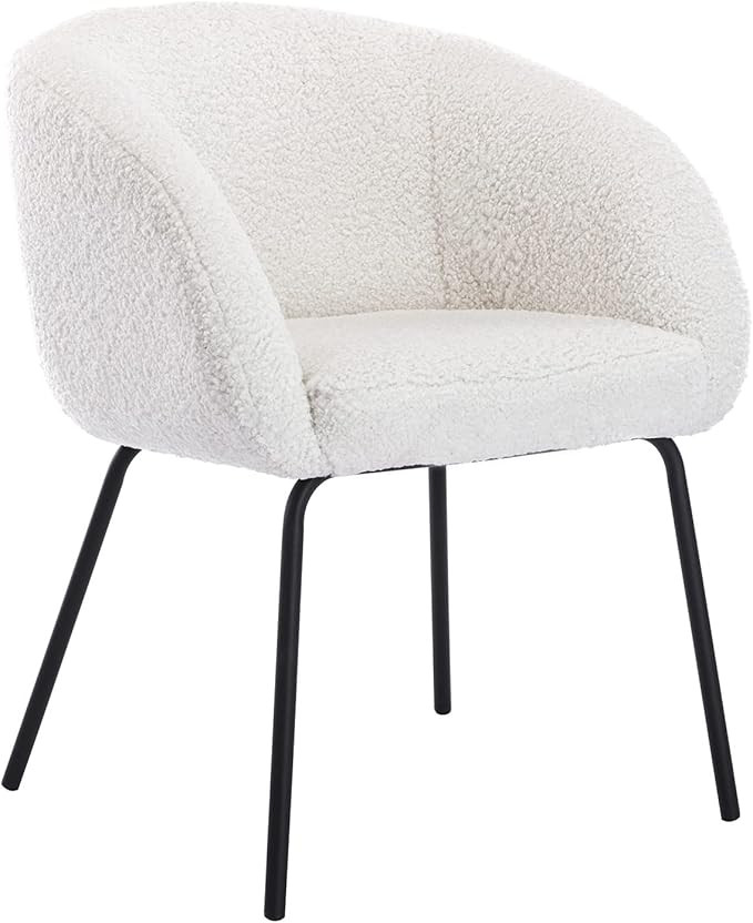 chairus Soft Upholstered Armchair Faux Fur Curved Tub Chair for Office Bedroom Accent Lounge Chai... | Amazon (UK)