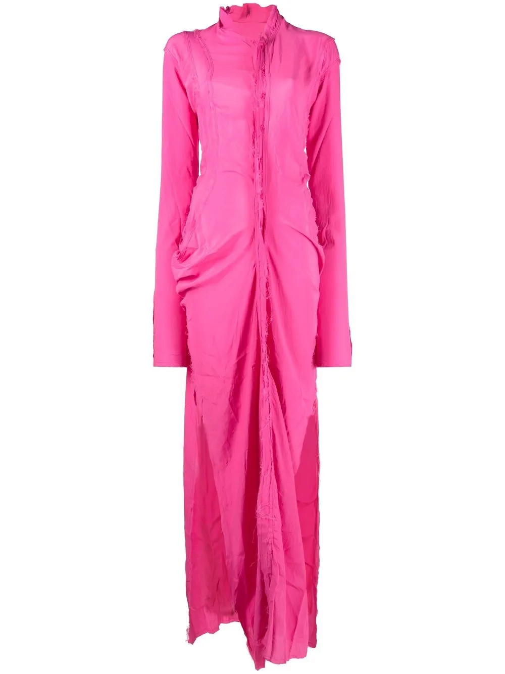 frayed long-sleeve maxi dress | Farfetch Global