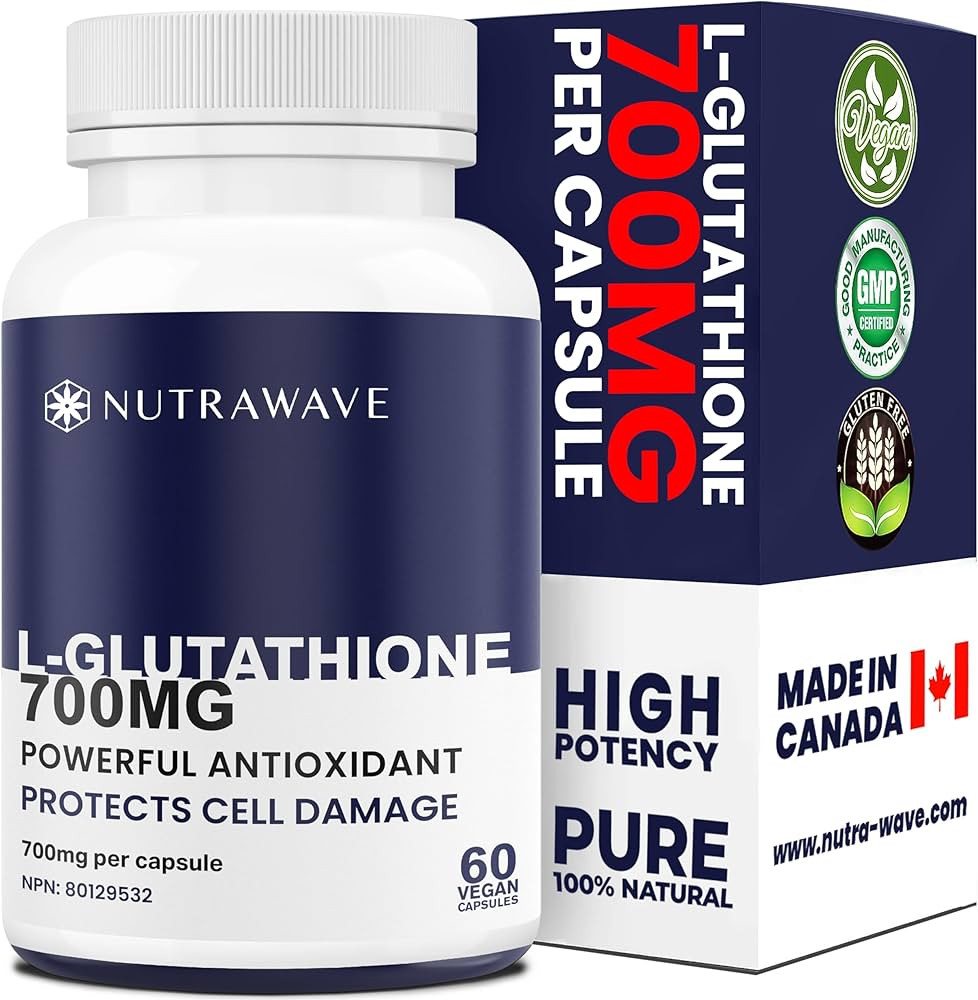 Nutrawave HIGHEST POTENCY AVAILABLE L-Glutathione 700mg per capsule Supplement,- Non-GMO, Soy & G... | Amazon (CA)