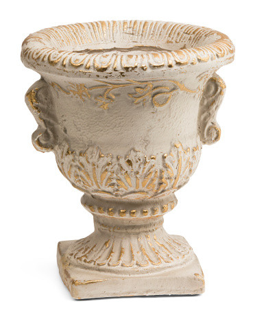 9.5x10.5 Distressed Metallic Urn Indoor Outdoor Planter | TJ Maxx