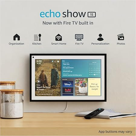 Echo Show 15 | Full HD 15.6" smart display with Alexa and Fire TV built in | Remote included | Amazon (US)