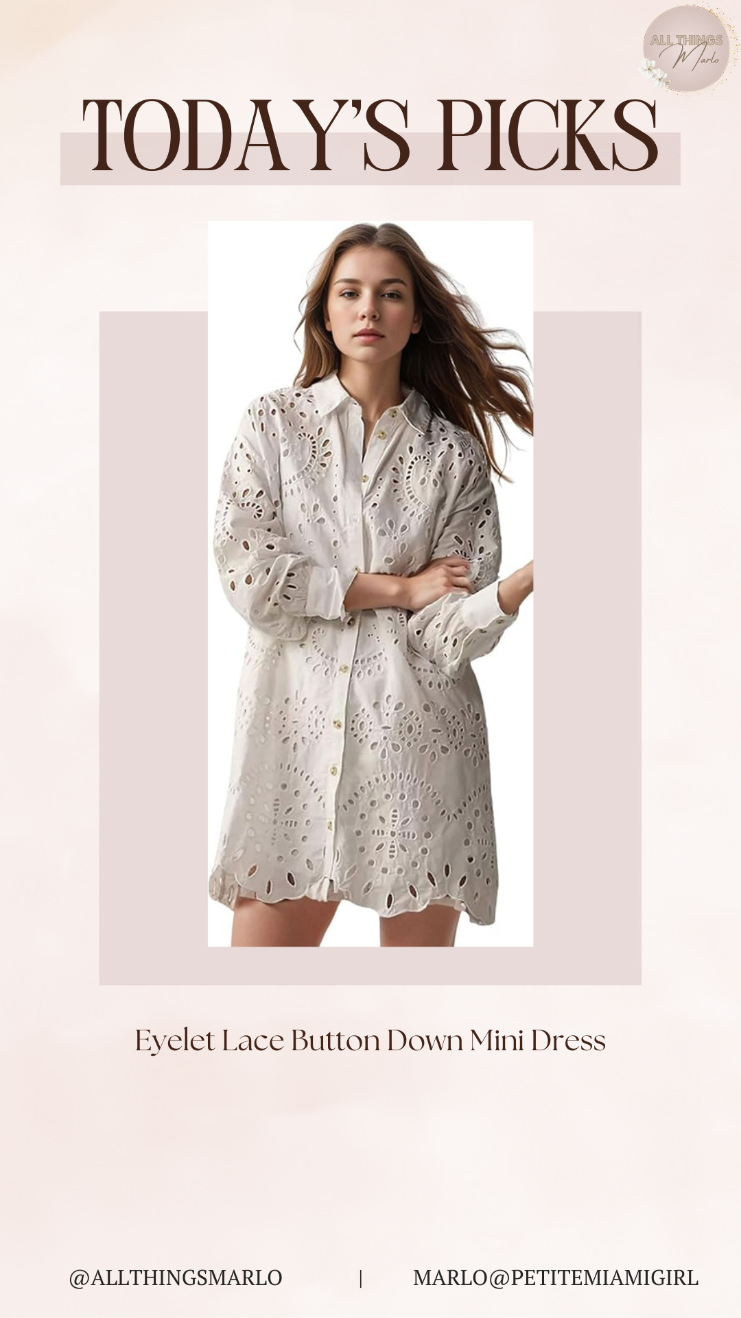 Eyelet Lace Button Down Mini Dress 

 #LTKootd #LTKWorkwear #LTKTravel