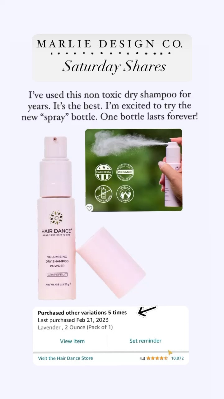 Non toxic beauty | non toxic hair care | non toxic dry shampoo | talc free dry shampoo | clean dry shampoo | hair dance dry shampoo | affordable dry shampoo | Amazon beauty | Amazon finds 

#LTKunder50 #LTKbeauty #LTKover40
