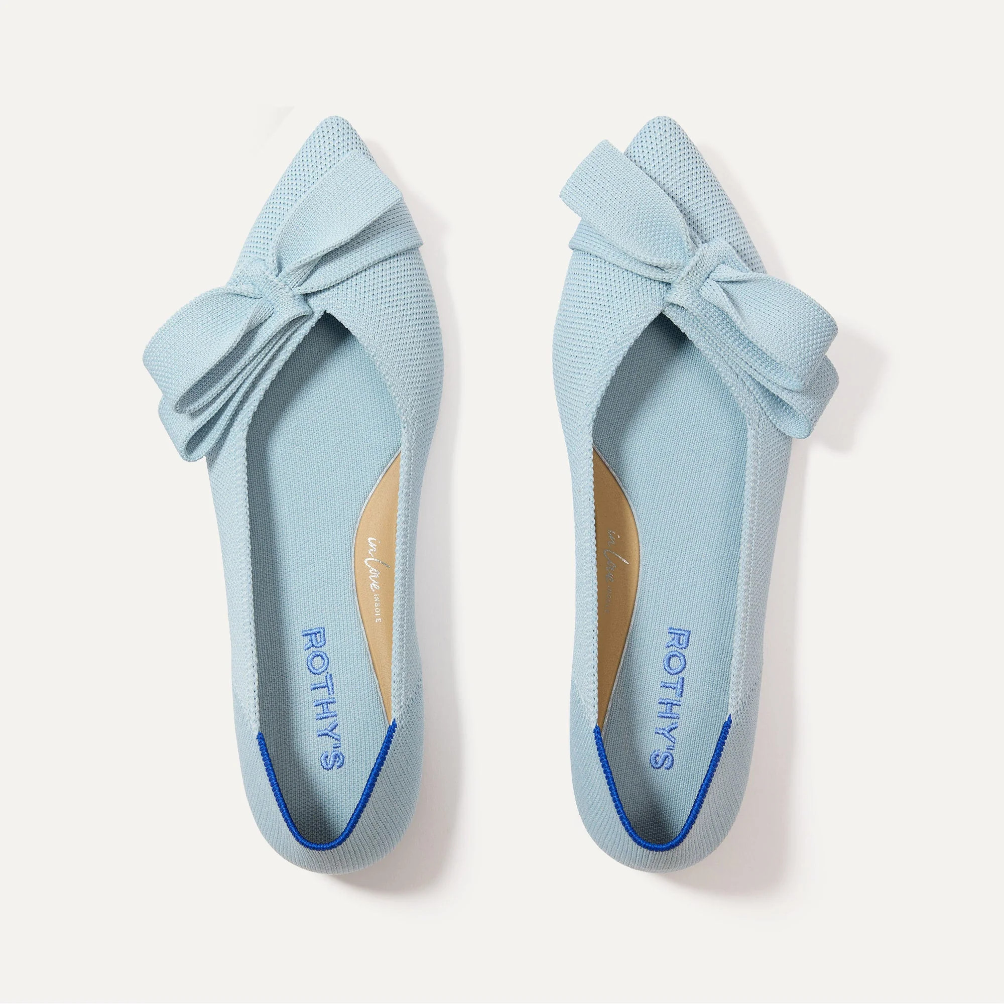 The Bow Point II in Powder Blue | Women's Flats | Rothy's | Rothy's