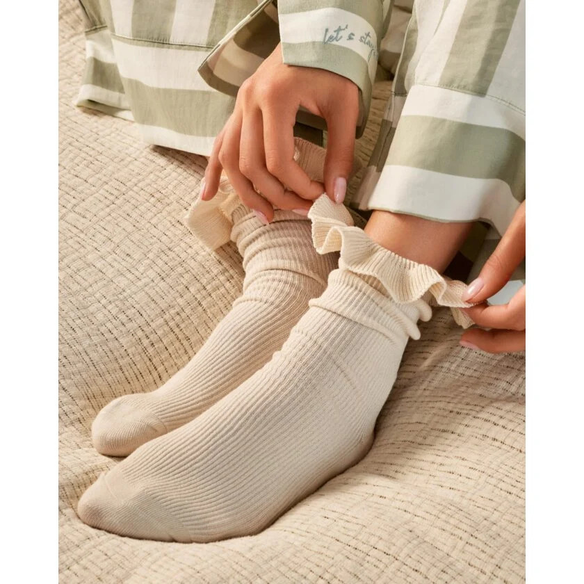 Gift Boxed Ruffle Socks in Off White | Katie Loxton Ltd. (UK)